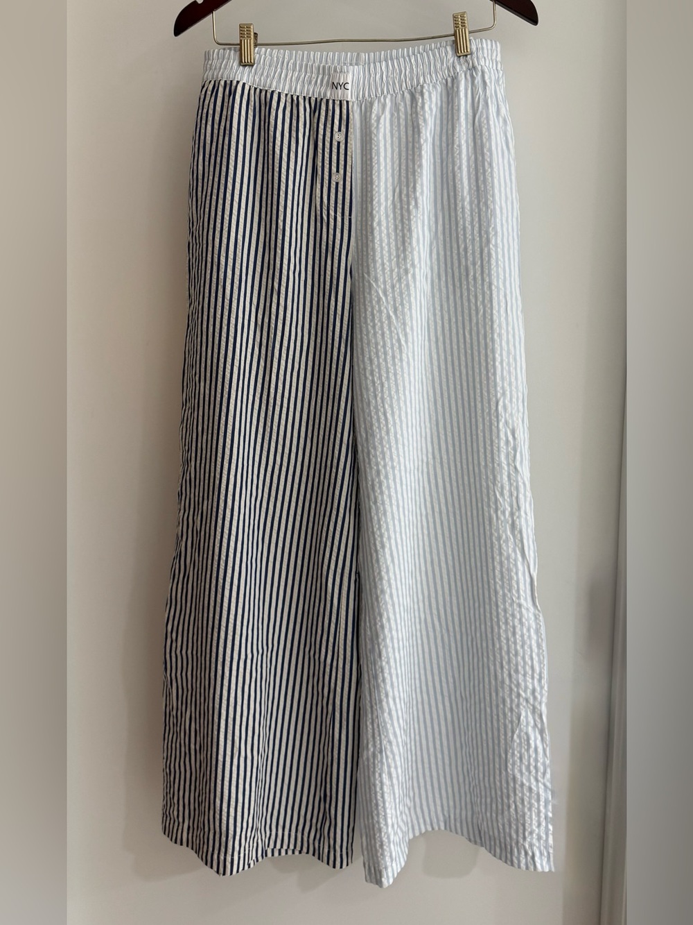 Sincerely Jules Striped Contrasting Pattern Boxer Wide Leg Pants
Missing label